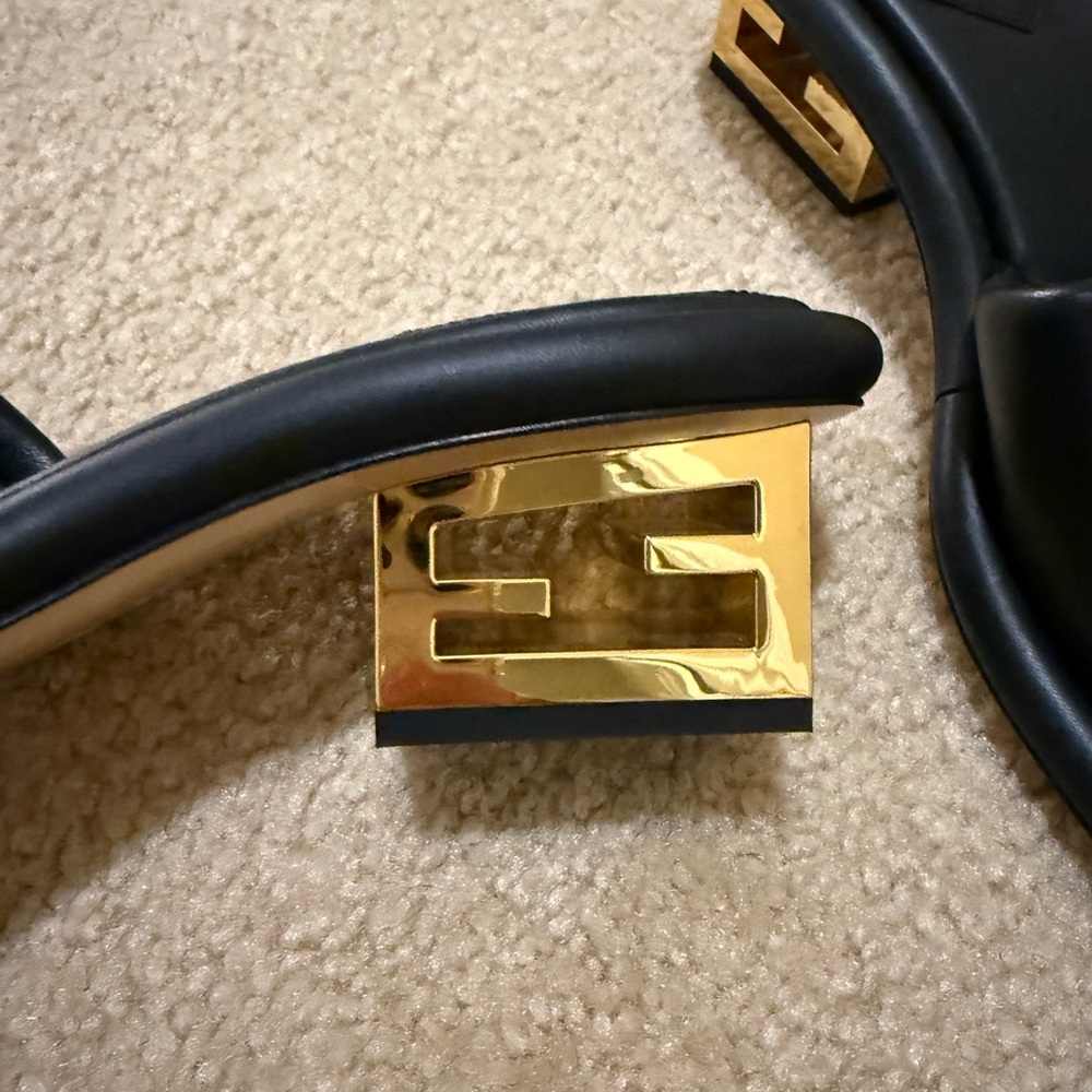 New! Fendi FF Baguette Motif Wide-Band Slides-6.5 - Picture 7 of 9